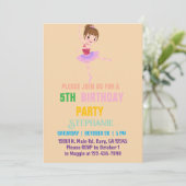 Hübscher Pink & White Ballerina Girl Junge Geburts Einladung (Stehend Vorderseite)