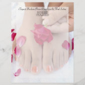 Hübscher pinkfarbener rosa Rosepedicure-Salon Briefkopf (Vorderseite)