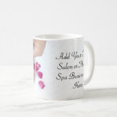 Hübscher pinkfarbener rosa Rosepedicure-Salon Kaffeetasse (VorderseiteRechts)