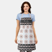 Hübscher Polka Dot Kohle Rosa Personalisierte Schü Schürze (Getragen)