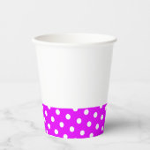 Hübscher Polka-gepunkteter rosafarbener Unterstric Pappbecher (Vorderseite)