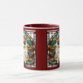 Hübscher Pomeranian-Buntglas-Kaffeebecher Tasse (Zentrum)