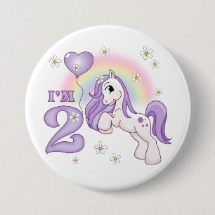 Hübscher Pony 2. Geburtstag Button