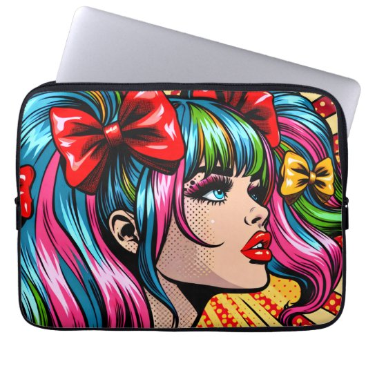 Hübscher Pop Art Comic Giro del Malcantone Laptopschutzhülle (Vorderseite)