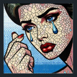 Hübscher Pop Art Comic Sad Woman with Tars Acryl Wandkunst<br><div class="desc">Comic Buch Stil Pop Kunstfrau mit Tränen in den Augen,  rote Lippenstift gebrochen ai Art.</div>