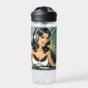 Hübscher Pop Art Deejay Jamming Trinkflasche