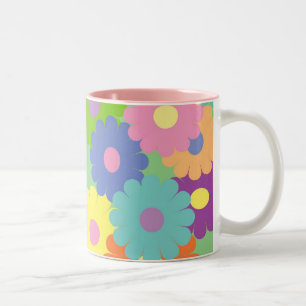 Hübscher Pop Kunst Blumendesign Kaffeemaschine Ta Zweifarbige Tasse