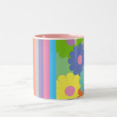 Hübscher Pop Kunst Blumendesign Kaffeemaschine Tas Zweifarbige Tasse (Mittel)
