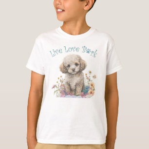 Hübscher Pudel-Hund-Blumen T-Shirt