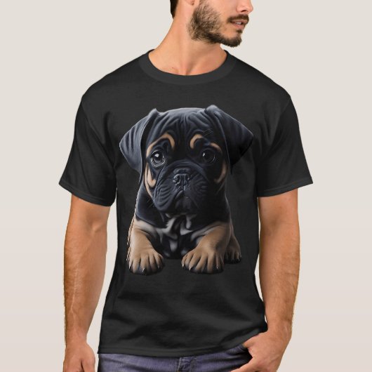 Hübscher Pug-Welpe T-Shirt (Vorderseite)