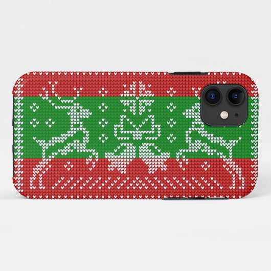 Hübscher Pullover Glocken Xmas Rentiere Krockett Case-Mate iPhone Hülle (Rückseite (Horizontal))