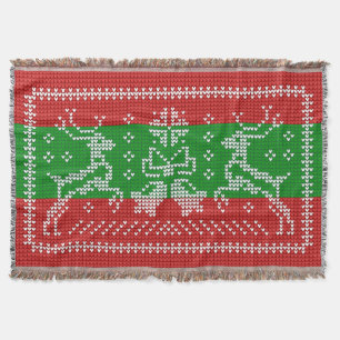 Hübscher Pullover Glocken Xmas Rentiere Krockett Decke