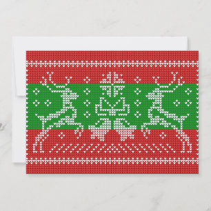 Hübscher Pullover Glocken Xmas Rentiere Krockett Feiertagskarte