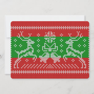Hübscher Pullover Glocken Xmas Rentiere Krockett Feiertagskarte