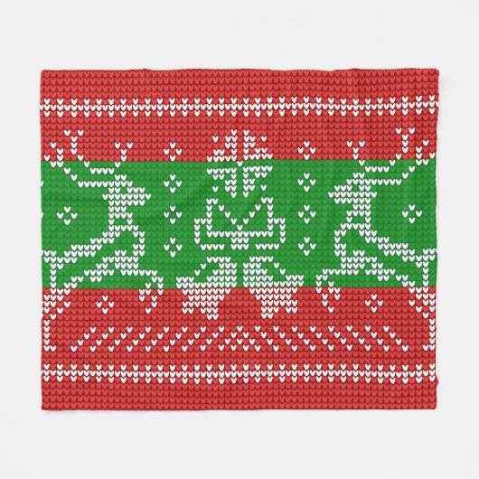 Hübscher Pullover Glocken Xmas Rentiere Krockett Fleecedecke (Vorderseite (Horizontal))