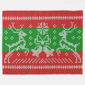 Hübscher Pullover Glocken Xmas Rentiere Krockett Fleecedecke (Vorderseite (Horizontal))