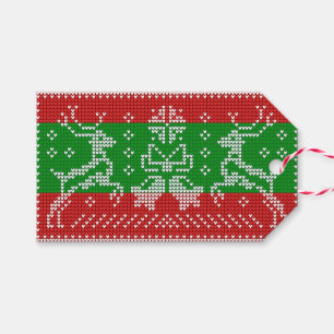 Hübscher Pullover Glocken Xmas Rentiere Krockett Geschenkanhänger