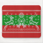 Hübscher Pullover Glocken Xmas Rentiere Krockett Mousepad (Vorne)