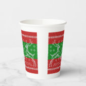 Hübscher Pullover Glocken Xmas Rentiere Krockett Pappbecher (Links)