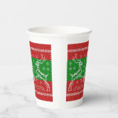 Hübscher Pullover Glocken Xmas Rentiere Krockett Pappbecher (Rechts)