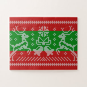 Hübscher Pullover Glocken Xmas Rentiere Krockett Puzzle