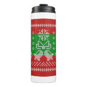 Hübscher Pullover Glocken Xmas Rentiere Krockett Thermosbecher (Vorderseite)