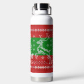 Hübscher Pullover Glocken Xmas Rentiere Krockett Trinkflasche (Rückseite)