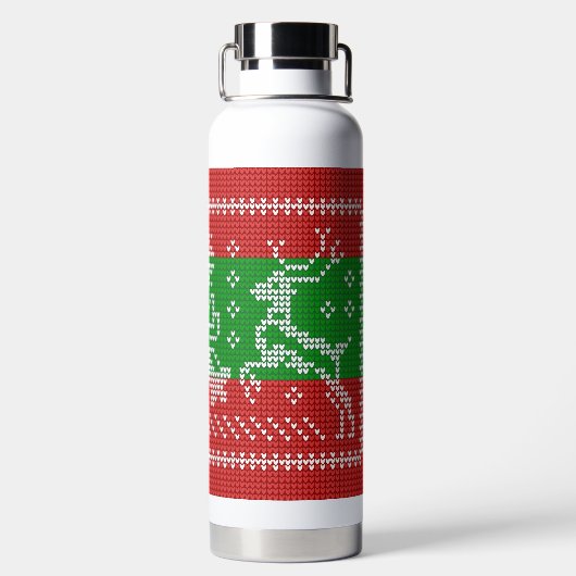 Hübscher Pullover Glocken Xmas Rentiere Krockett Trinkflasche (Rückseite)
