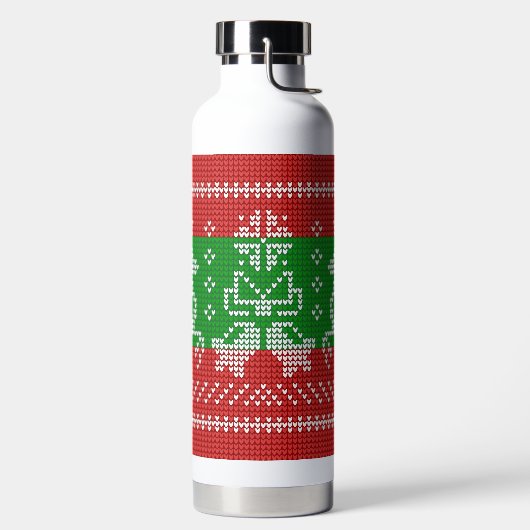 Hübscher Pullover Glocken Xmas Rentiere Krockett Trinkflasche (links)