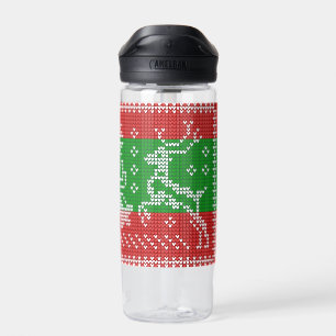 Hübscher Pullover Glocken Xmas Rentiere Krockett Trinkflasche