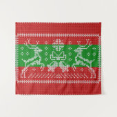 Hübscher Pullover Glocken Xmas Rentiere Krockett Wandteppich (Vorderseite (Horizontal))