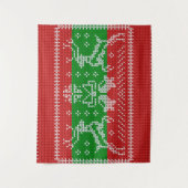 Hübscher Pullover Glocken Xmas Rentiere Krockett Wandteppich (Vorderseite)