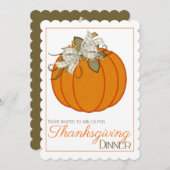 Hübscher Pumpkin Erntedank Dinner Party laden 25 Einladung (Vorne/Hinten)