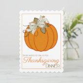Hübscher Pumpkin Erntedank Dinner Party laden 25 Einladung (Stehend Vorderseite)