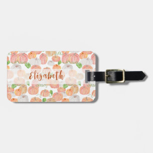 Hübscher Pumpkin-Individuelle Name Herbst Gepäckanhänger