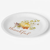 Hübscher Pumpkin Twitter Wasserfarbe Erntedank Pappteller (Schrägansicht)