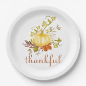 Hübscher Pumpkin Twitter Wasserfarbe Erntedank Pappteller (Vorderseite)