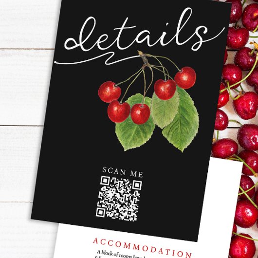 Hübscher QR-Code für Rote Kirschen Begleitkarte