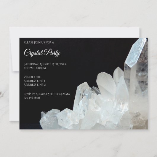 Hübscher Quarzkristall Einladung (Rückseite)