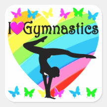 HÜBSCHER RAINBOTER I LIEBE GYMNASTICS STICKER