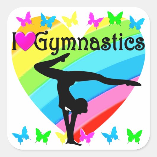 HÜBSCHER RAINBOTER I LIEBE GYMNASTICS STICKER (Vorderseite)