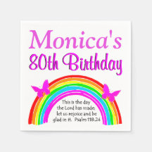 HÜBSCHER RAINBOW 80. GEBURTSTAG PERSONALISIERTE NA