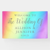 Hübscher Rainbow Fade Custom Wedding Willkommen Banner (Horizontal)