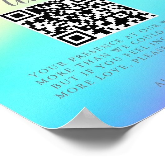 Hübscher Rainbow Fade Custom Wedeymoon Fund Poster (Ecke)