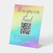 Hübscher Rainbow Fade Custom Wedeymoon Fund Sockelschild (Vorderseite)
