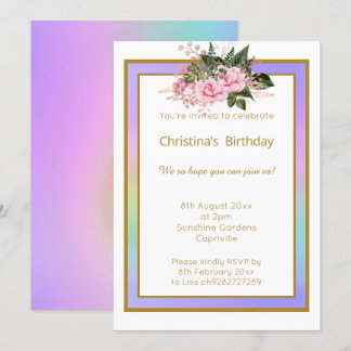 HÜBSCHER RAINBOW-FLORARAL EINLADUNG