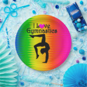 HÜBSCHER RAINBOW I LIEBTE GYMNASTICS PAPIERTELLER (Party)