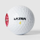Hübscher Red Poppe Blume Macro Golfball (Logo)