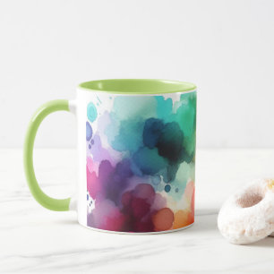 Hübscher Regenbogen: Abstrakte Wasserfarbenexplosi Tasse