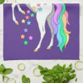 Hübscher Regenbogen-Aufzuchtbetrieb Einhornfallen Küchentuch (Gefaltet)